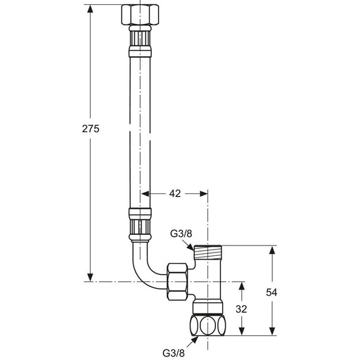 Ideal Standard - Verbindungsset CERAPLUS A5777A für Eckventil Thermostat chrom