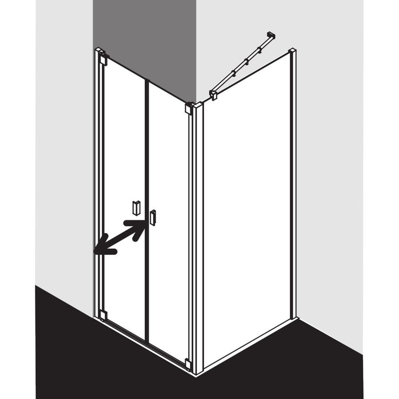 Kermi Duschdesign - Pendeltür RAYA PTD 09020 BV 858-918/2000 SIMG ESG klar
