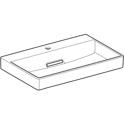 Geberit Vertriebs - ONE Waschtisch 75x48,4 cm, Abg.horiz. m. Hl., o. Ül., weiß, KeraTect/weiß glzd
