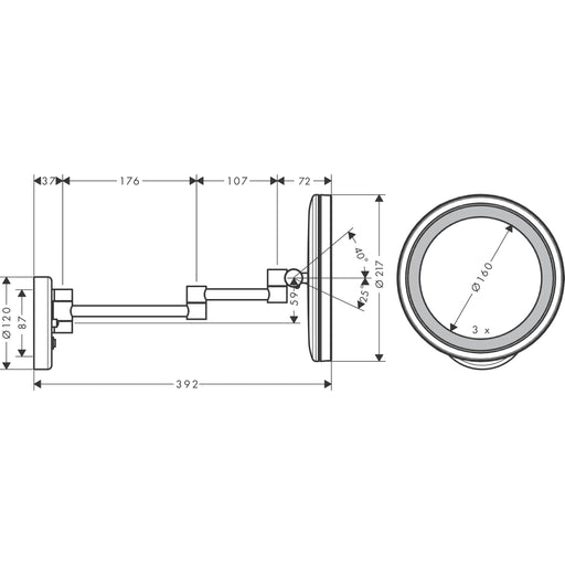 Hansgrohe - Rasierspiegel LOGIS Universal chrom mit LED Licht