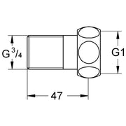 Grohe - Anschluss gerade 12423 1x3/4 chrom
