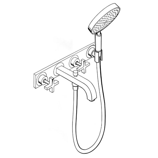 Hansgrohe - 3-Loch Wannenarmatur AXOR CITTERIO 39441000 chrom m.Kreuzgriff