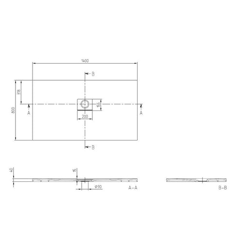 VILLEROY & BOCH - Quaryl-Duschwanne A18 1400x800x40mm weiß