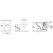 VILLEROY & BOCH - Combi-Pack ViCare 76UNIVERSAL 360x 595x400mm wandh. Abg. waagr. DF we Alpin