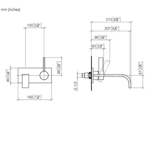 Dornbracht - WT-Wand-EHM mit Abdeckplatte MEM 36864782 messing gebürstet