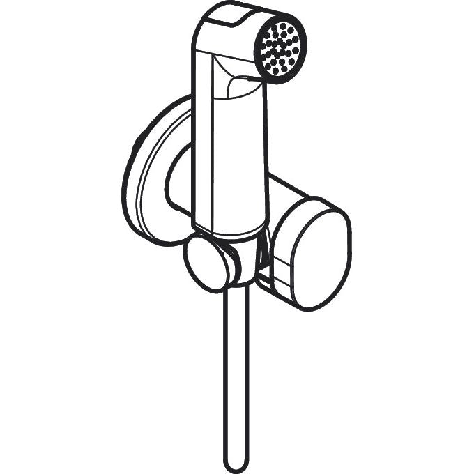 Hansgrohe - Handbrause Bidette S f.Warmwasser m. Schlauch 1250mm und Porter chrom