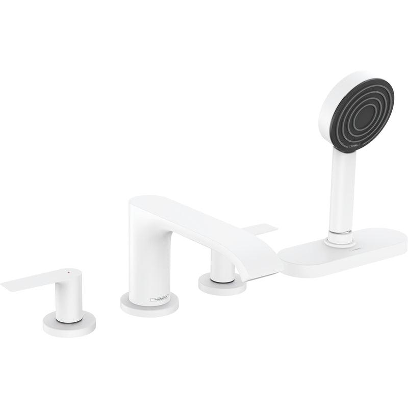 Hansgrohe - 4-Loch Wannenarmatur VIVENIS F-Set Wannenrandmontage mit sBox mattweiß