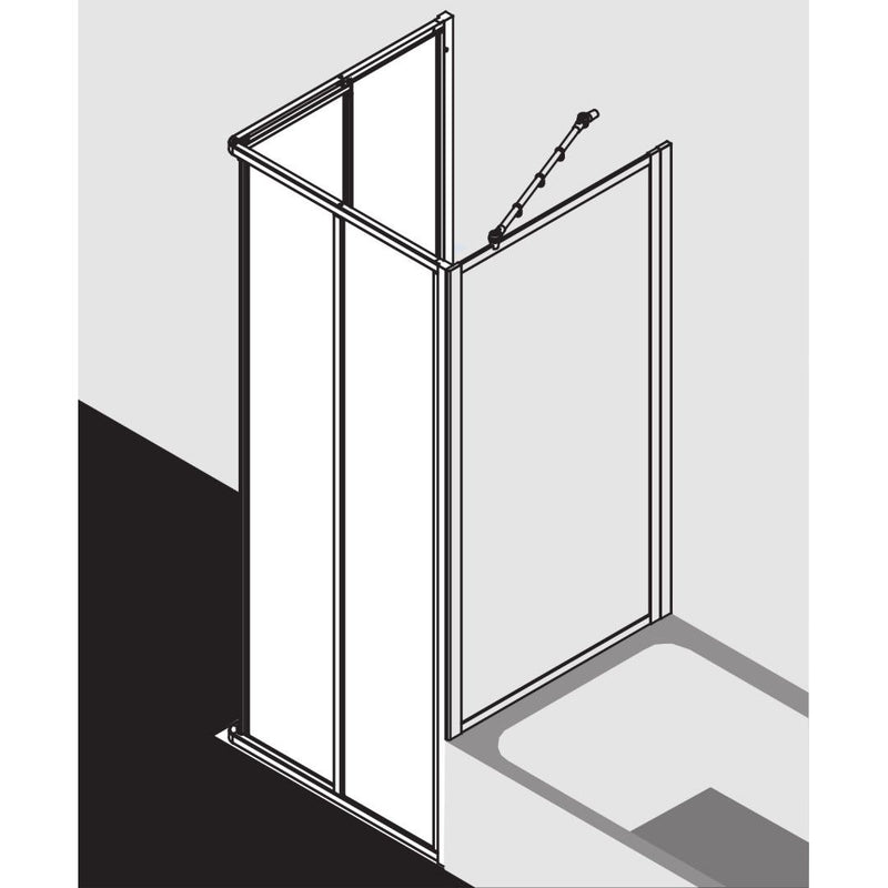 Kermi Duschdesign - Eck-Halbteil NOVA 2000 ED2 10018 BV 970-992/1850 SIMG Kerolan Fontana