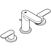 Grohe - 3-Loch-WT-Armatur EUROSMART 20187 m. Zugstangen-Ablaufgarnitur chrom