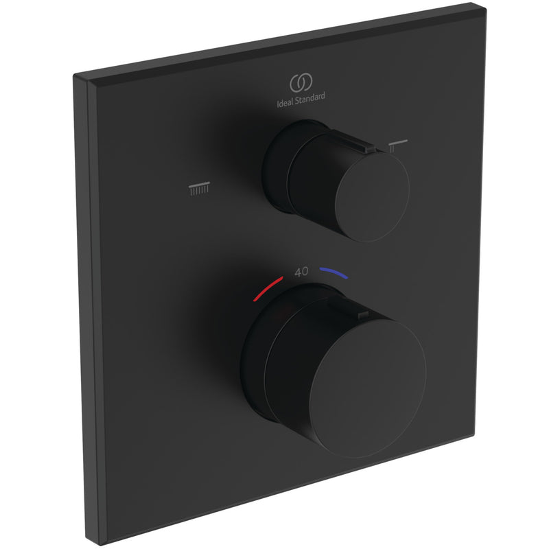 Ideal Standard - IS Badethermostat UP Ceratherm C100 Rosette 163x163mm Silk Black