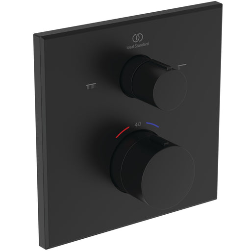 Ideal Standard - IS Badethermostat UP Ceratherm C100 Rosette 163x163mm Silk Black