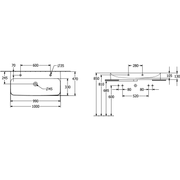 VILLEROY & BOCH - WT Finion 1000x470mm re-eckig 2HL. o. ÜL. geschliffen Stone White cplus