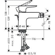 Hansgrohe - Bidetmischer TALIS E mattschwarz