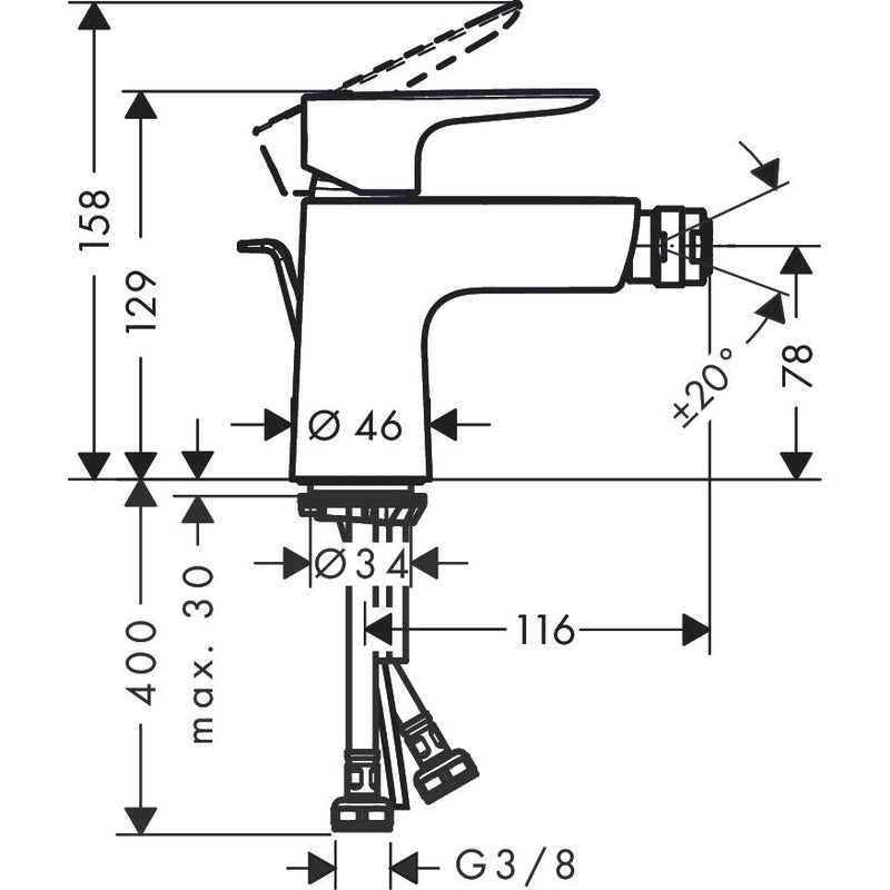 Hansgrohe - Bidetmischer TALIS E mattschwarz