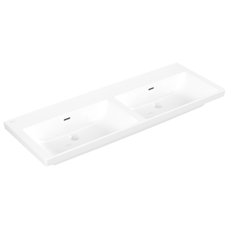 VILLEROY & BOCH - Schrank-Doppelwaschtisch Subway 3.0 1300x475mm Rechteck m. ÜL. Weiß Alpin