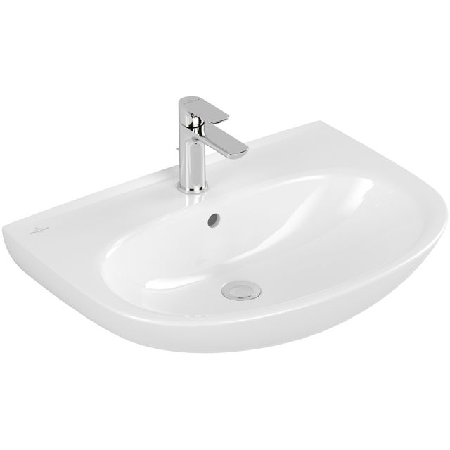 VILLEROY & BOCH - Waschbecken O.novo 650x480mm Oval 1HL. o. Überlauf Weiß Alpin CeramicPlus