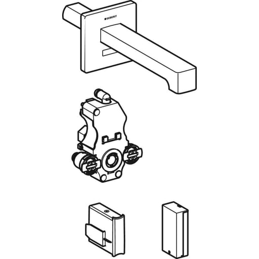 Geberit Vertriebs - Brenta WT-Arm.,Wandmontage, Batterie für UP-Funkt.Box, m.Misch.,L:22cm, edst
