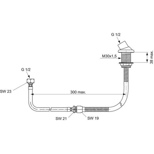 Ideal Standard - Schlauchbrausegarnitur CERAWELL A2263AA für Wannenrandmontage chrom