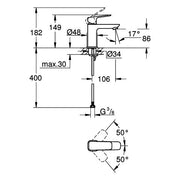 Grohe - EH-Waschtischbatterie Cubeo 101699 S-Size glatter Körper matt black