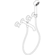 Hansgrohe - 3-Loch Wannenarmatur AXOR One Unterputz Wandm.Handbrause Kreuzgr.chr