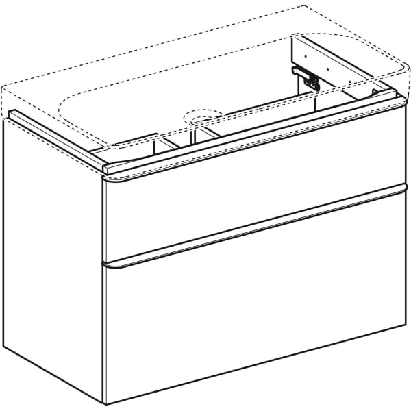 Geberit Vertriebs - Smyle Square US für WT, m. 2 Schubl. 88,4x61,7x47cm, weiß