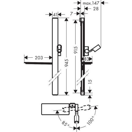 Hansgrohe - Brausestange UNICA'E 900mm chrom