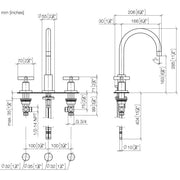 Dornbracht - WT-3-Lochbatt. m. Ablaufgarn. TARA 20713892 messing gebürstet