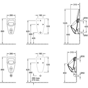 VILLEROY & BOCH - Abs.UR Subway 315x285x535mm ov für Deckel Zulauf verdeckt Stone White cplus