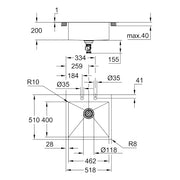Grohe - Edelstahlspüle K800 31583_1 1 Becken 518x510mm