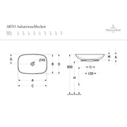 VILLEROY & BOCH - Aufsatzwaschbecken eckig 620x420mm ohne Hahnloch/Überlauf weiß