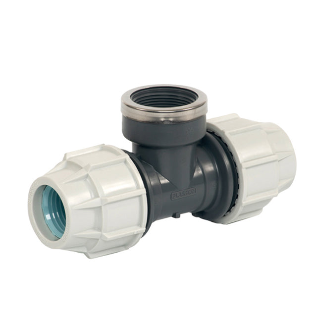 PLASSON - Kst-T-Stück 90` IG 25x3/4x20 f.PE-Rohr