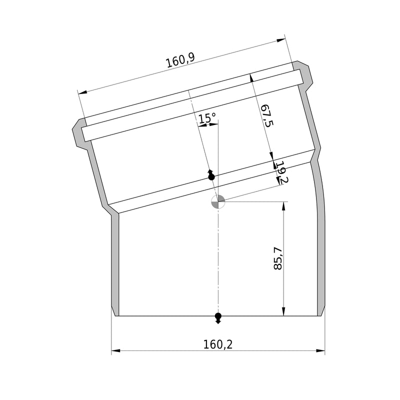 Wavin - Bogen AS+ DN 150 15 Grad