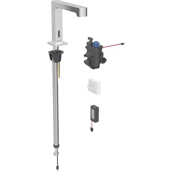 Geberit Vertriebs - Brenta WT-Arm., Standmontage, Batt. für UP-Funkt.Box, m.Therm.Misch., chrg