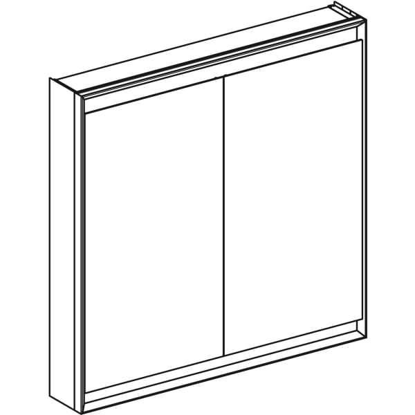 Geberit Vertriebs - ONE Spiegelschrank mit ComfortLight 2 Türen, AP-Mont., 90x90x15cm, alu