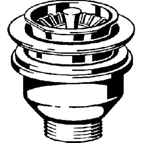 Viega - Ablaufventil 7128 11/2 x 114,5mm Chromnickelstahl