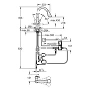 Grohe - Elektr.-EH-SPT-Batterie ZEDRATouch 30219 azb. 3-Strahl-Spülbrause chrom