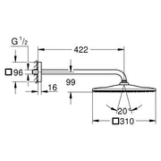 Grohe - Kopfbrauseset RAINSHOWER 310 Mono Cube 26564 BA 9,5l cool sunrise geb