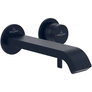VILLEROY & BOCH - Waschtisch-Wandarmatur L195mm Fertigmontageset Rosette rund Matt Black