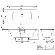 VILLEROY & BOCH - Badewanne Subway 3.0 1800x800x625mm re-eckig m. Sys HE TP2 Zul. Weiß Alpin