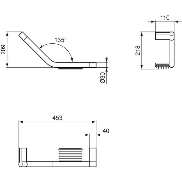 Ideal Standard - Wannengriff CONNECT A9160AA mit Seifenkorb chrom