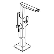 Grohe - Wannenbatt. Allure Bril. PC 24424 Bodenmontage Griff VN-Caesarstone chrom