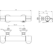 Ideal Standard - Brausethermostat AP CERAPLUS 2 Ausld. 82mm, Chrom