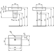 Ideal Standard - Waschtisch CONNECT 600mm E8103 weiß m. Iplus o.ÜL