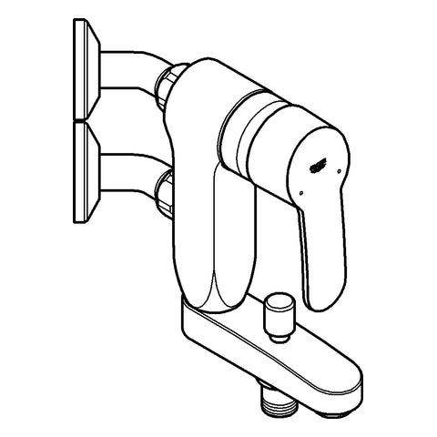 Grohe - EH-Wannenbatt. EUROSTYLE C VERTICA 23302 Anschlusswinkel 45 Grad chrom