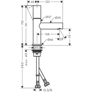 Hansgrohe - Waschtischmischer 80 AXOR Uno Zerogriff ohne Ablaufgarnitur chrom