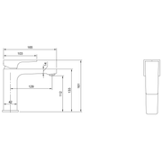 VILLEROY & BOCH - Einhebel-WT-Arm. Architectura Square 50x161x165mm Zugst-Ablgarn. Chrom
