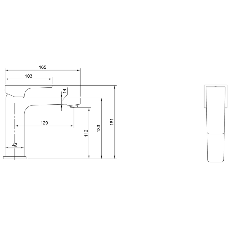 VILLEROY & BOCH - Einhebel-WT-Arm. Architectura Square 50x161x165mm Zugst-Ablgarn. Chrom
