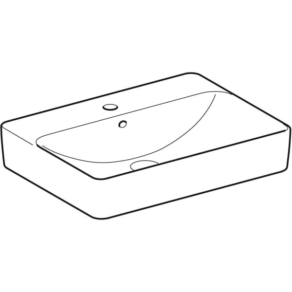 Geberit Vertriebs - Aufsatz-WT VARIFORM, rechteckig 600x450mm, mit Hahnloch, m. Ül., weiß