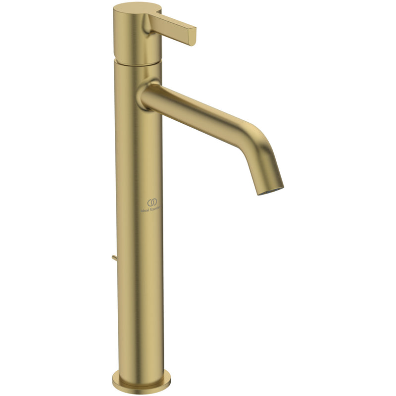 Ideal Standard - Waschtischarmatur JOY, m.verl.Sockel, m.Ablgarn., Ausld.170mm, Brushed Gold