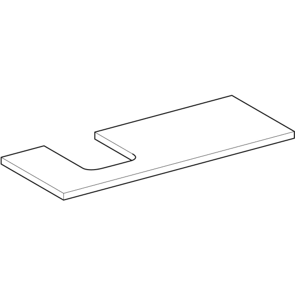Geberit Vertriebs - ONE WT-Pl. Aus li für AWT Schalenform 120x3x47cm, sandgrau hgl